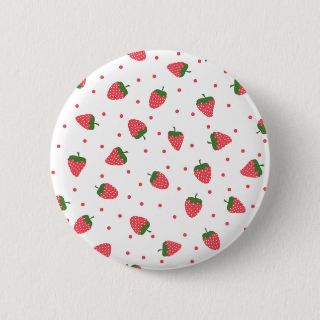 Badge Rond 5 Cm Motif de fraises (Devant)