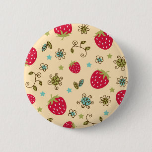 Badge Rond 5 Cm Motif de fraises