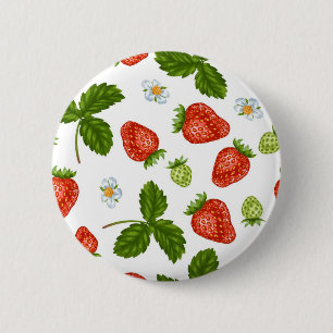Badge Rond 5 Cm Motif de fraises