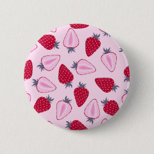 Badge Rond 5 Cm Motif de fraises