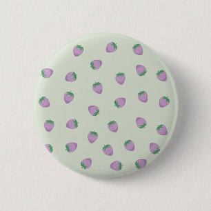 Badge Rond 5 Cm Motif de fraises pourpres