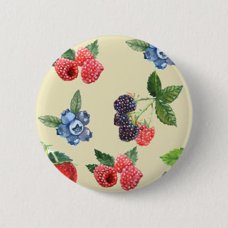 Badge Rond 5 Cm Motif de framboise d'aquarelle