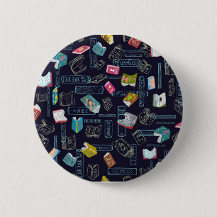 Badge Rond 5 Cm Motif de livre
