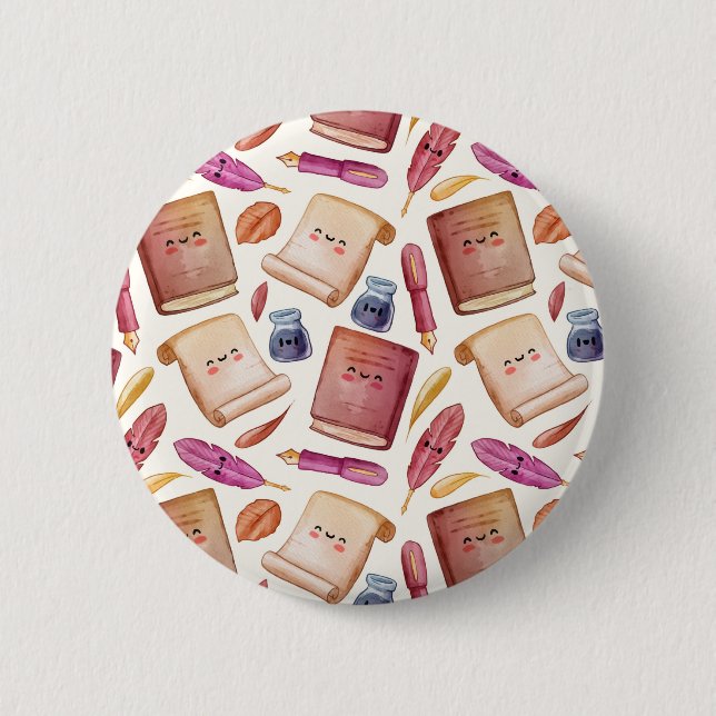 Badge Rond 5 Cm Motif de livre (Devant)
