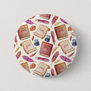 Badge Rond 5 Cm Motif de livre