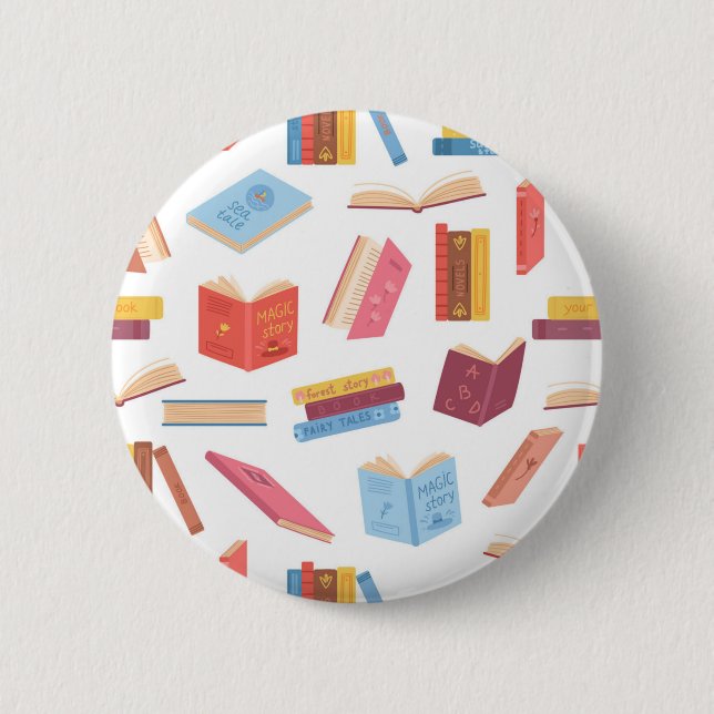 Badge Rond 5 Cm Motif de livre (Devant)