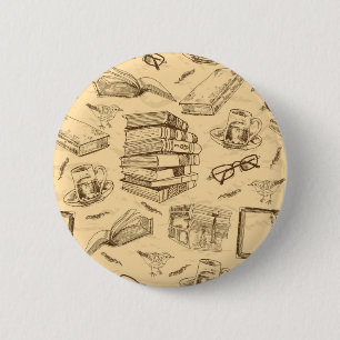 Badge Rond 5 Cm Motif de livre