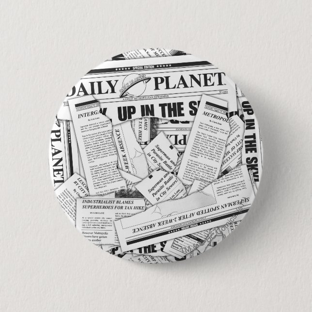 Badge Rond 5 Cm Motif de planète quotidien - Blanc (Devant)