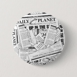 Badge Rond 5 Cm Motif de planète quotidien - Blanc