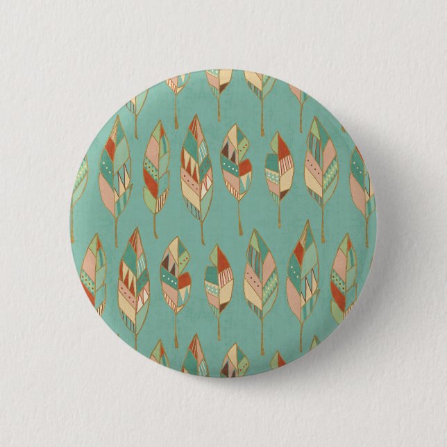 Badge Rond 5 Cm Motif de plume d'aquarelle d'étape | de Geo de (Devant)