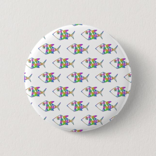 Badge Rond 5 Cm Motif de poisson Abstrait (Devant)