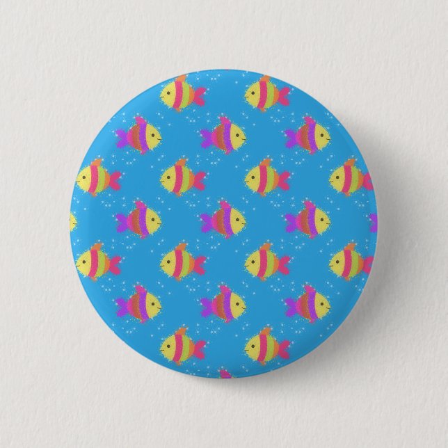 Badge Rond 5 Cm Motif de poissons (Devant)