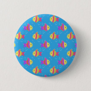 Badge Rond 5 Cm Motif de poissons