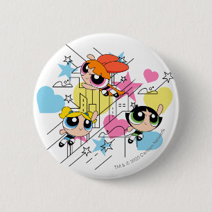 Badge Rond 5 Cm Motif de Powerpuff Girls Townsville