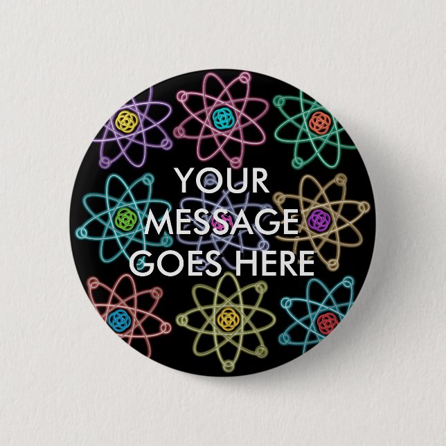 Badge Rond 5 Cm Motif de structure atomique personnalisé (Devant)