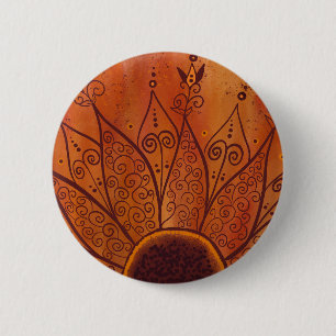Badge Rond 5 Cm Motif de tournesol Abstrait