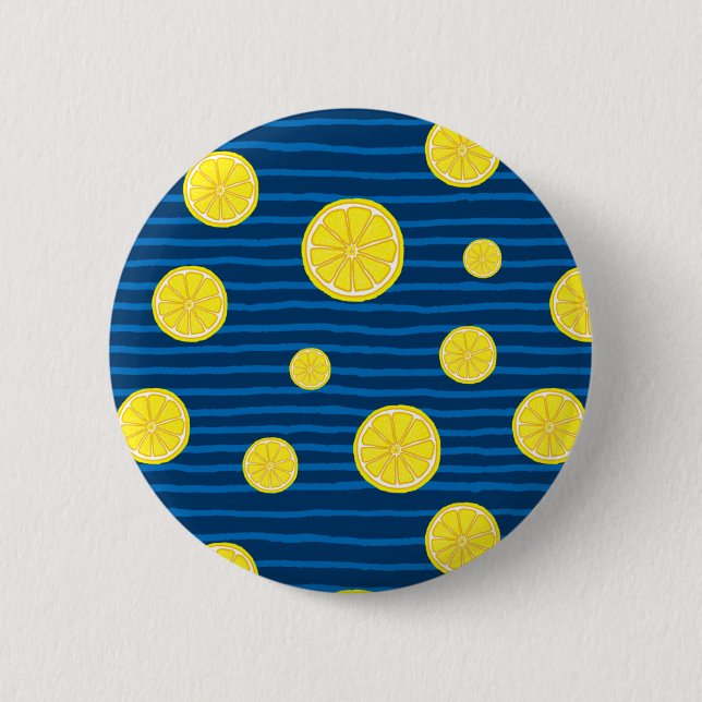 Badge Rond 5 Cm Motif de tranches de citron (Devant)