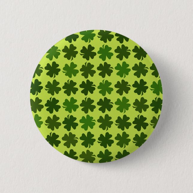 Badge Rond 5 Cm Motif de trèfle de quatre feuilles (Devant)