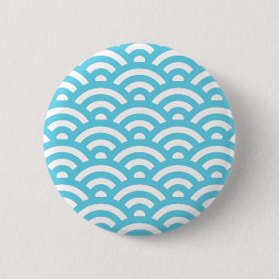 Badge Rond 5 Cm Motif de vague bleue
