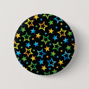 Badge Rond 5 Cm Motif d'étoiles