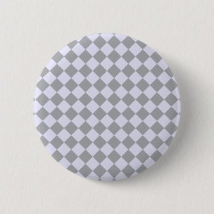 Badge Rond 5 Cm Motif diamant en gris et lavande