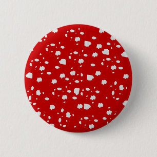 Badge Rond 5 Cm motif dot avec champignon de tabouret rouge