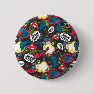 Badge Rond 5 Cm Motif du logo Man of Steel