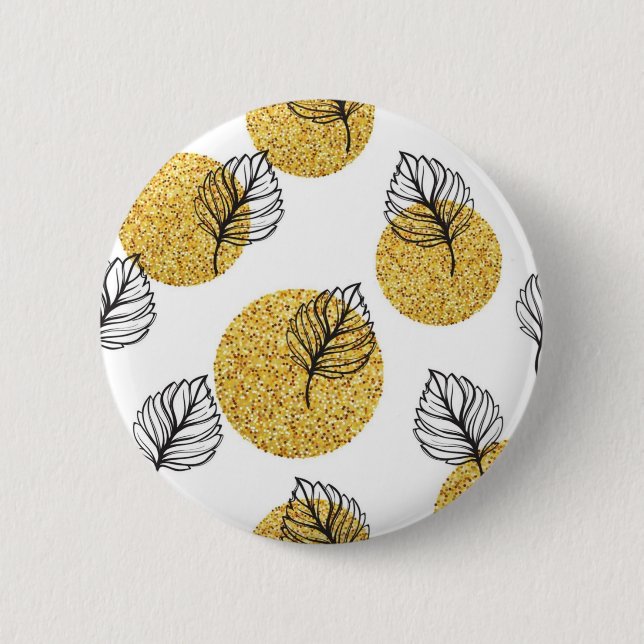 Badge Rond 5 Cm motif feuille (Devant)
