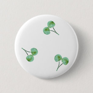 Badge Rond 5 Cm Motif Green Cherry