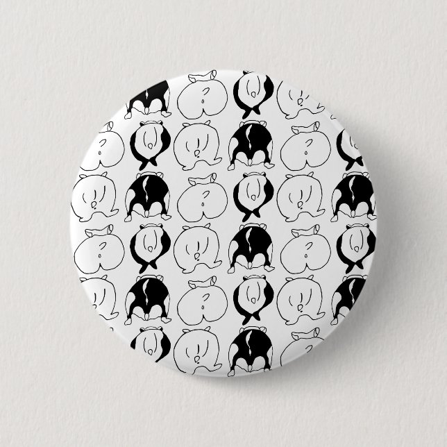 Badge Rond 5 Cm Motif Hamster Butts (Devant)