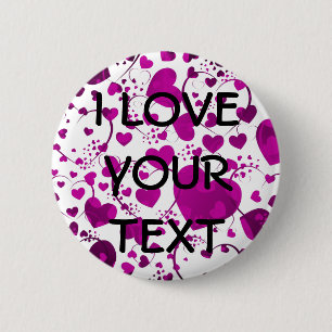 Badge Rond 5 Cm MOTIF HEART ART 6 + votre texte