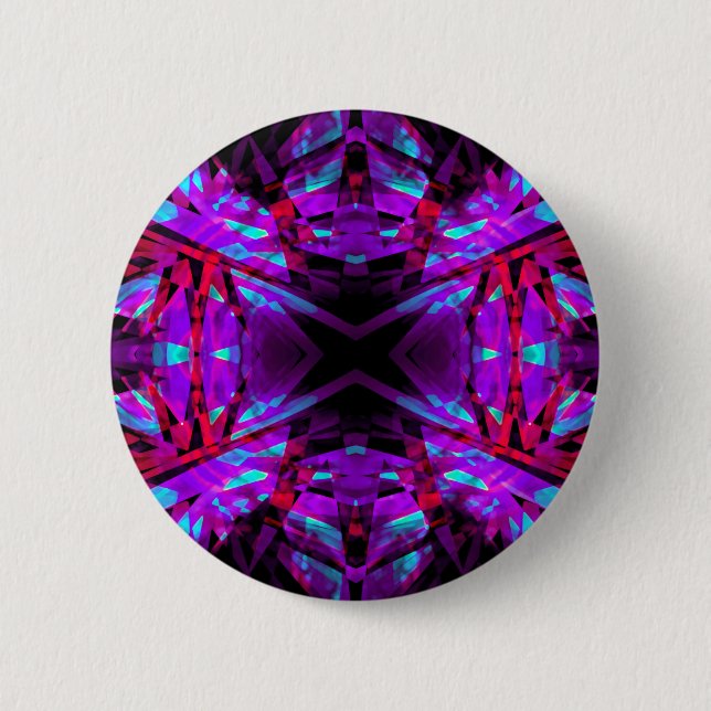 Badge Rond 5 Cm Motif kaléidoscope rouge et violet (Devant)