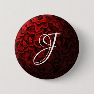 Badge Rond 5 Cm Motif noir et rouge foncé
