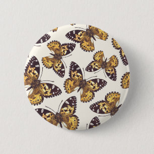 Badge Rond 5 Cm Motif papillon de femme peinte
