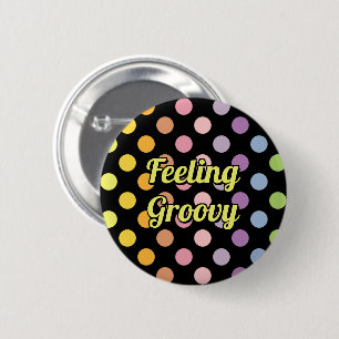 Badge Rond 5 Cm Motif Pois Rainbow