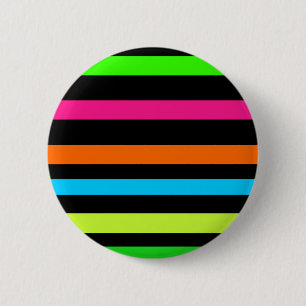 Badge Rond 5 Cm Motif Rayures Néon