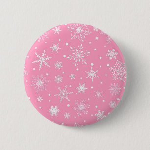Badge Rond 5 Cm Motif Snowflake