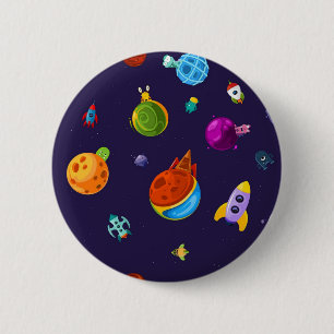 Badge Rond 5 Cm Motif spatial