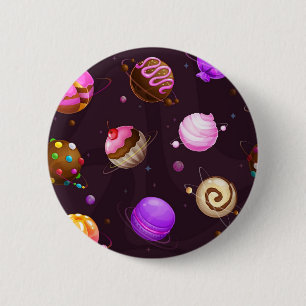 Badge Rond 5 Cm Motif spatial