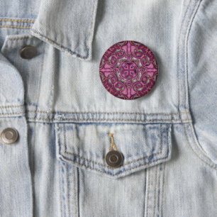 Badge Rond 5 Cm Motif symétrique (comme les azulejos)