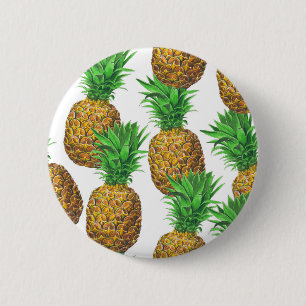Badge Rond 5 Cm Motif transparent avec ananas