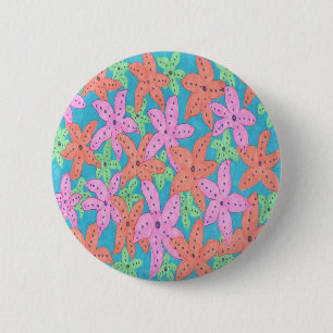 Badge Rond 5 Cm Motif Tropical Starfish