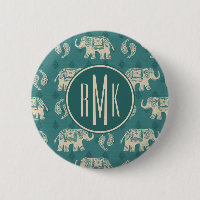 Motif turquoise de caravane d'éléphant du