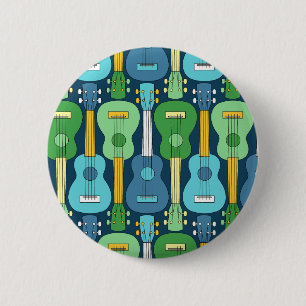 Badge Rond 5 Cm Motif Ukulele vertical