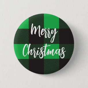 Badge Rond 5 Cm Motif vert Joyeux Magnet de Noël