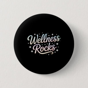Badge Rond 5 Cm Motivated Wellness Rocks Ot Groupe de Yoga Pta Fit