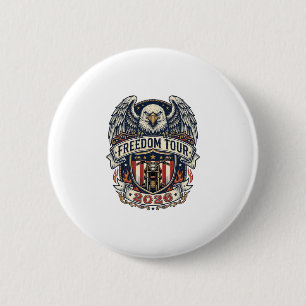 Badge Rond 5 Cm Moto Vintage Eagle Freedom Tour 2026