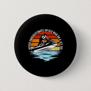 Badge Rond 5 Cm Motomarine Ne sous-estimez jamais un vieil homme s