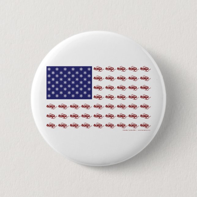 Badge Rond 5 Cm Motoneige patriotique (Devant)