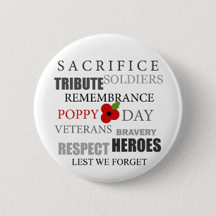 Badge Rond 5 Cm Mots de jour de pavot - insigne